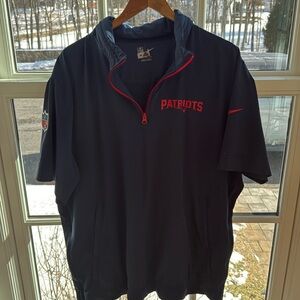 New England patriots shirt sleeve coaching half zip wind breaker with hood